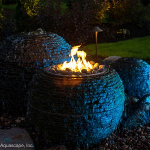 Fire and Water Stacked Slate Sphere - Medium