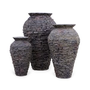 Stacked Slate Urn 55" H (140 cm)